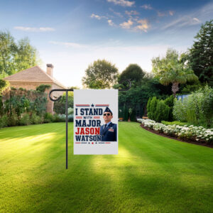 I Stand With Major Jason Watson Patriotic Support Flag