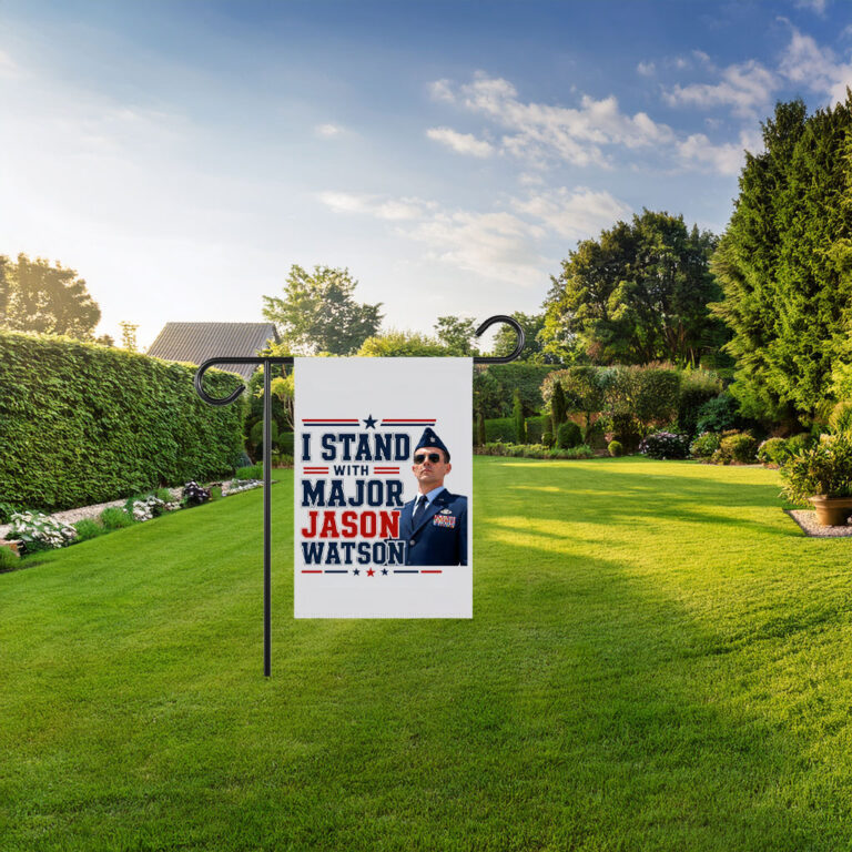 I Stand With Major Jason Watson Patriotic Support Flag