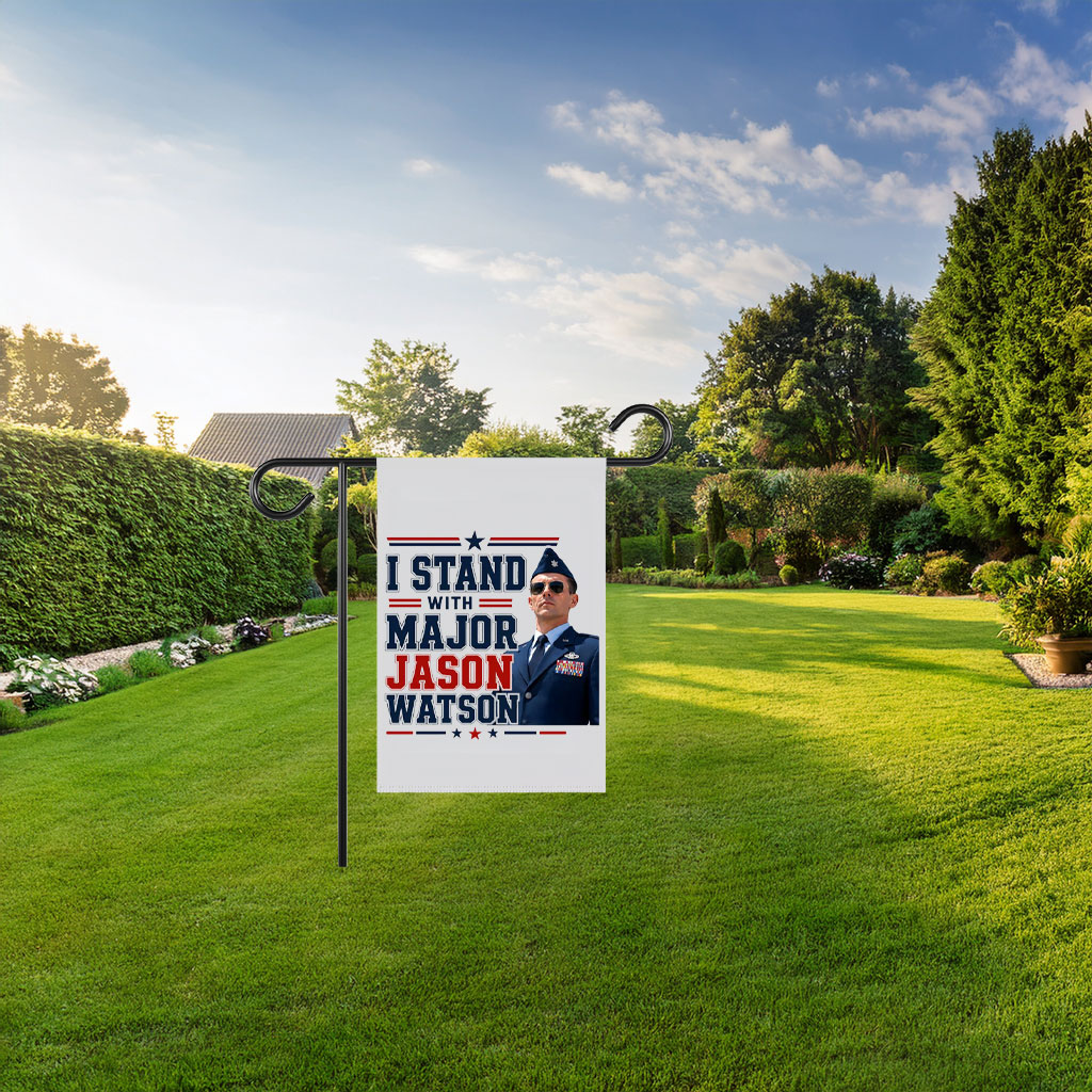 I Stand With Major Jason Watson Patriotic Support Flag