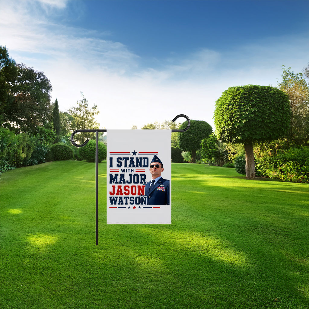 I Stand With Major Jason Watson Patriotic Support Flag