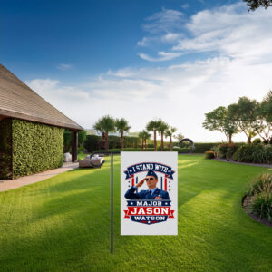 I Stand With Major Jason Watson Patriotic Veteran Flag