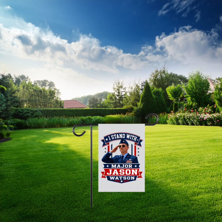 I Stand With Major Jason Watson Patriotic Veteran Flag