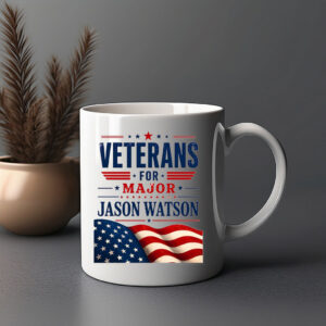 Veterans For Major Jason Watson Patriotic American Flag Mug