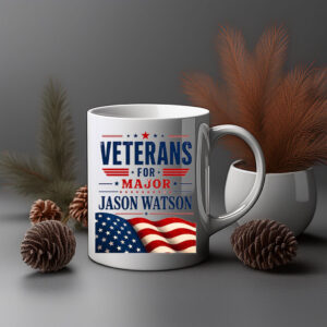 Veterans For Major Jason Watson Patriotic American Flag Mug