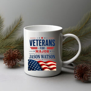 Veterans For Major Jason Watson Patriotic American Flag Mug