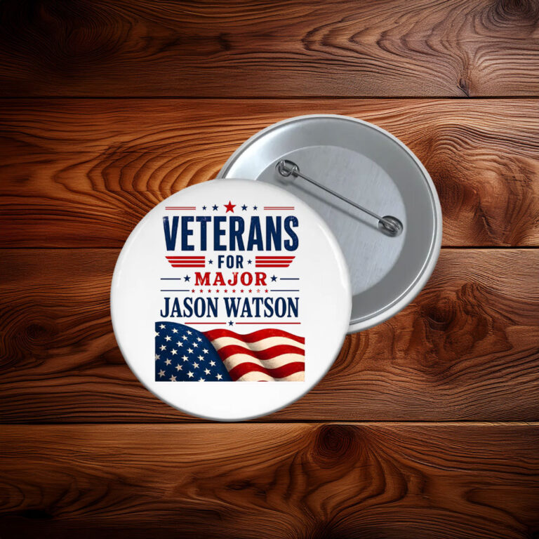Veterans For Major Jason Watson Patriotic American Flag Pin