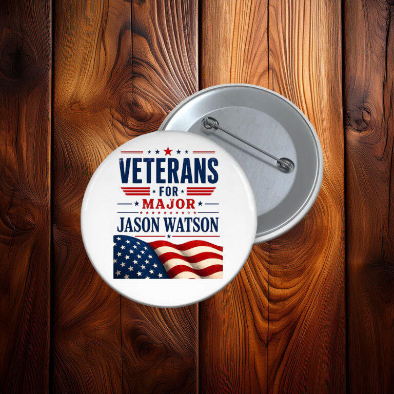 Veterans For Major Jason Watson Patriotic American Flag Pin