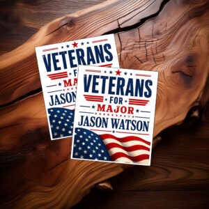 Veterans For Major Jason Watson Patriotic American Flag Sticker