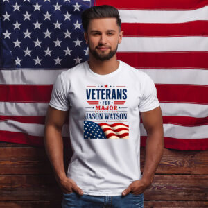 Veterans For Major Jason Watson Patriotic American Flag T-Shirt