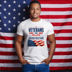 Veterans For Major Jason Watson Patriotic American Flag T-Shirt
