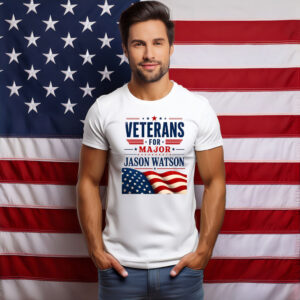 Veterans For Major Jason Watson Patriotic American Flag T-Shirt